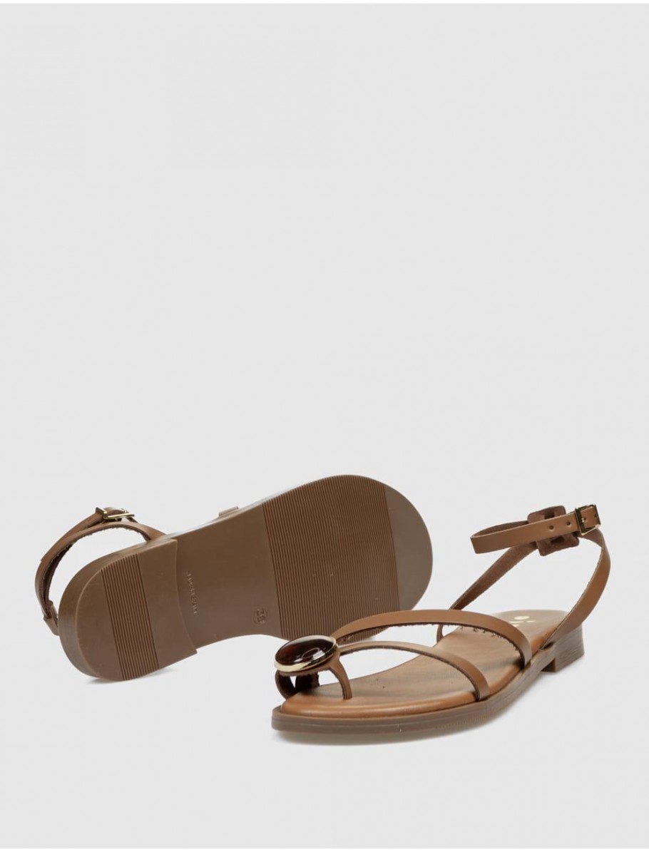 SANDALIA DE DEDO OBVIO SHOES PALMIRA CUERO