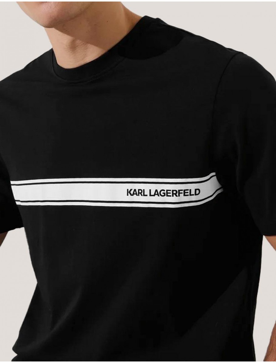 CAMISETA KARL LAGERFED ELONGATED LOGO GRAPHIC NEGRO