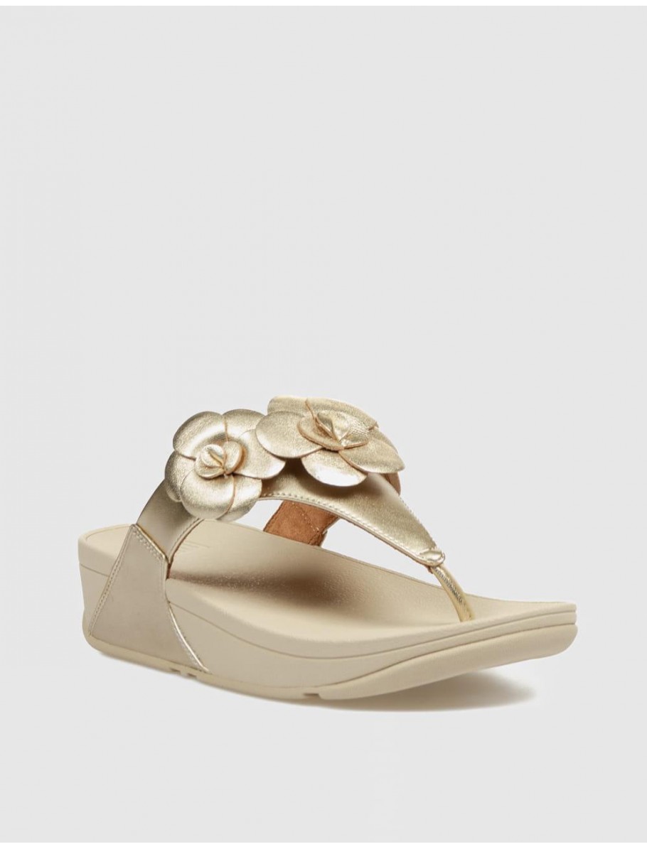 SANDALIA DE DEDO FITFLOP LULU FLOWER PLATINO