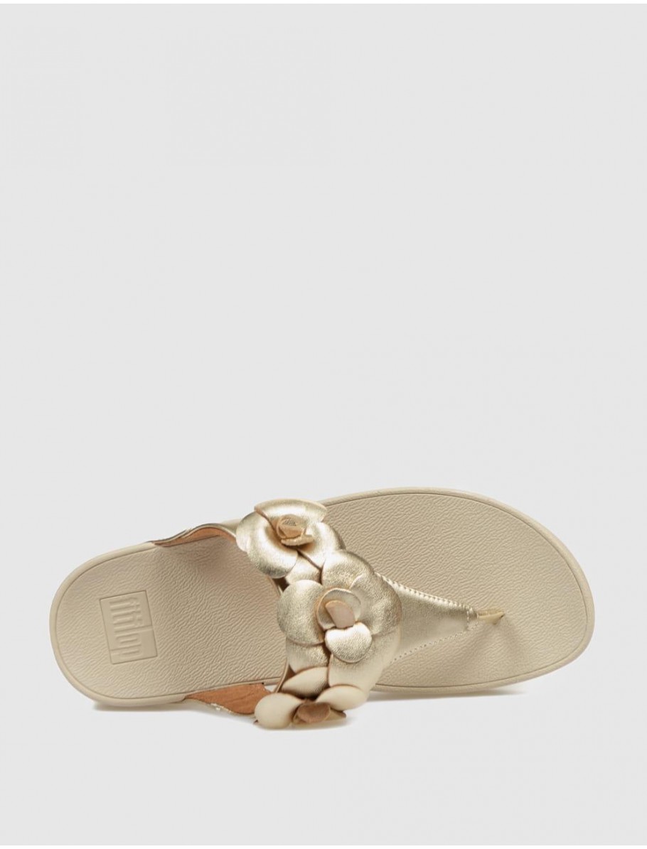 SANDALIA DE DEDO FITFLOP LULU FLOWER PLATINO