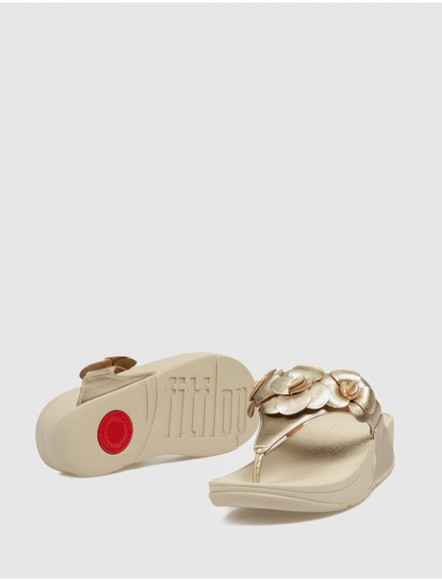 SANDALIA DE DEDO FITFLOP LULU FLOWER PLATINO