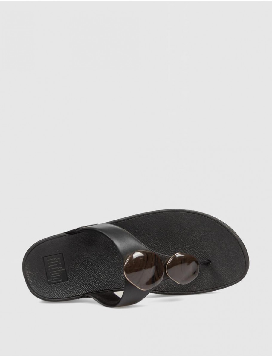 SANDALIA DE DEDO FITFLOP LULU MARBLED STONE NEGRO