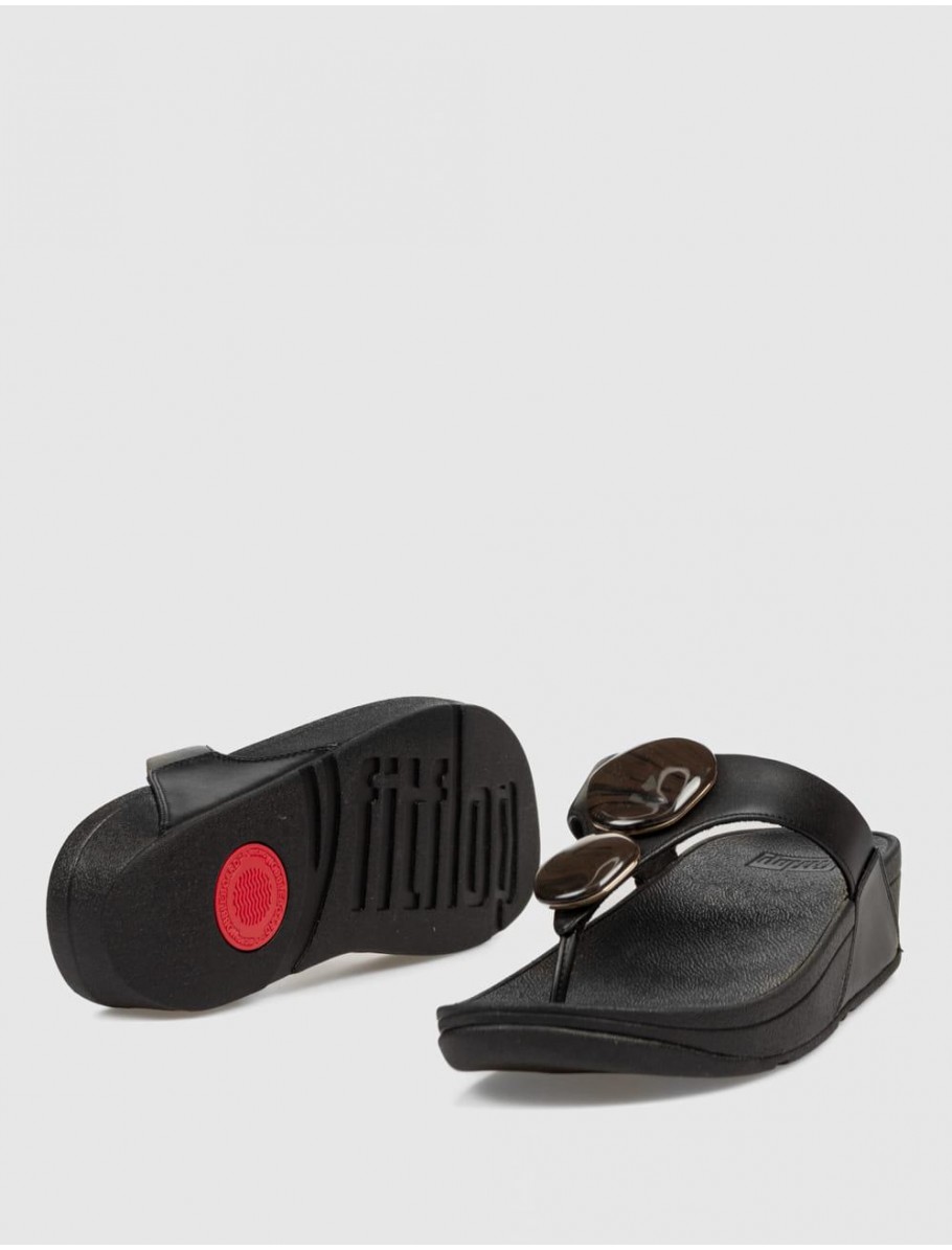 SANDALIA DE DEDO FITFLOP LULU MARBLED STONE NEGRO