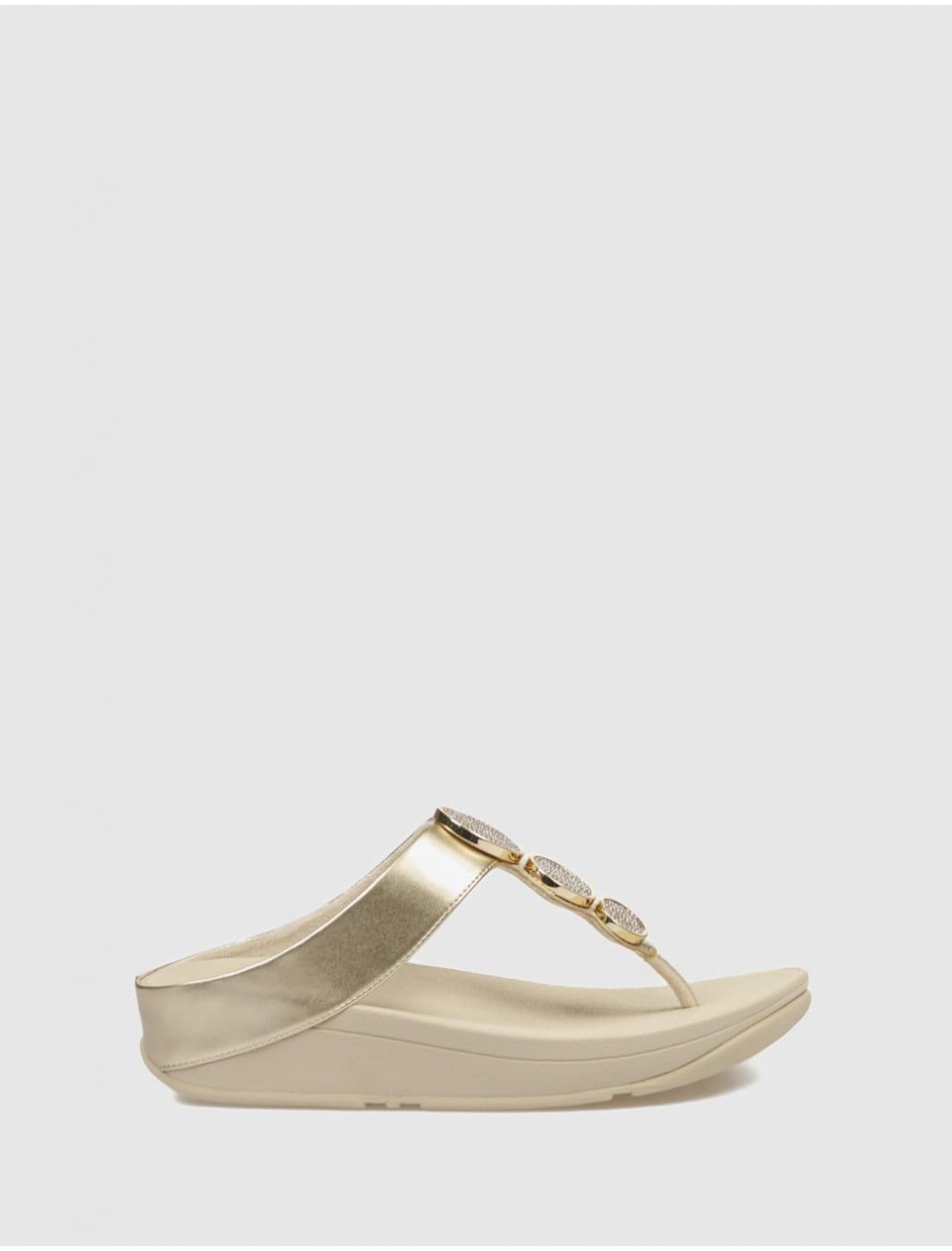 SANDALIA DE DEDO FITFLOP HALO BEAD CIRCLE PLATINO