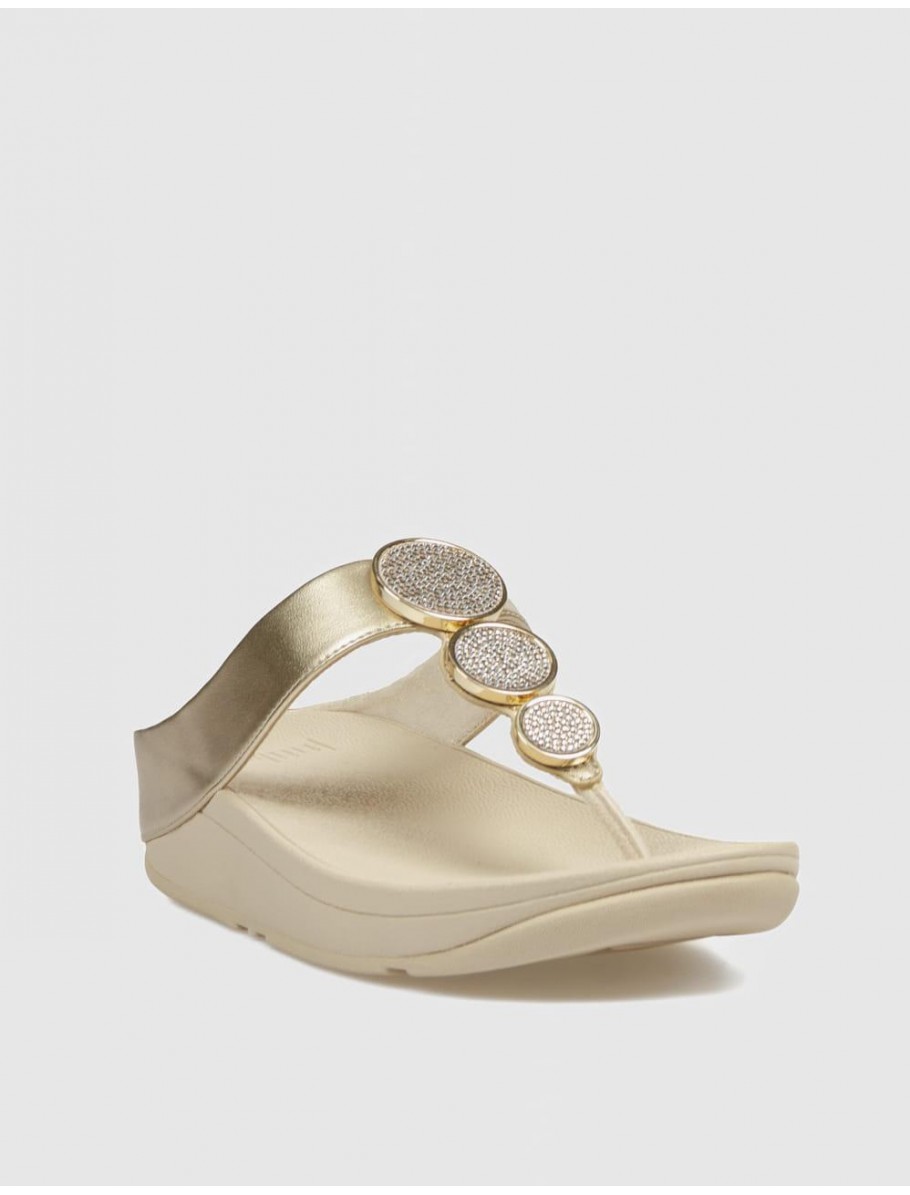 SANDALIA DE DEDO FITFLOP HALO BEAD CIRCLE PLATINO