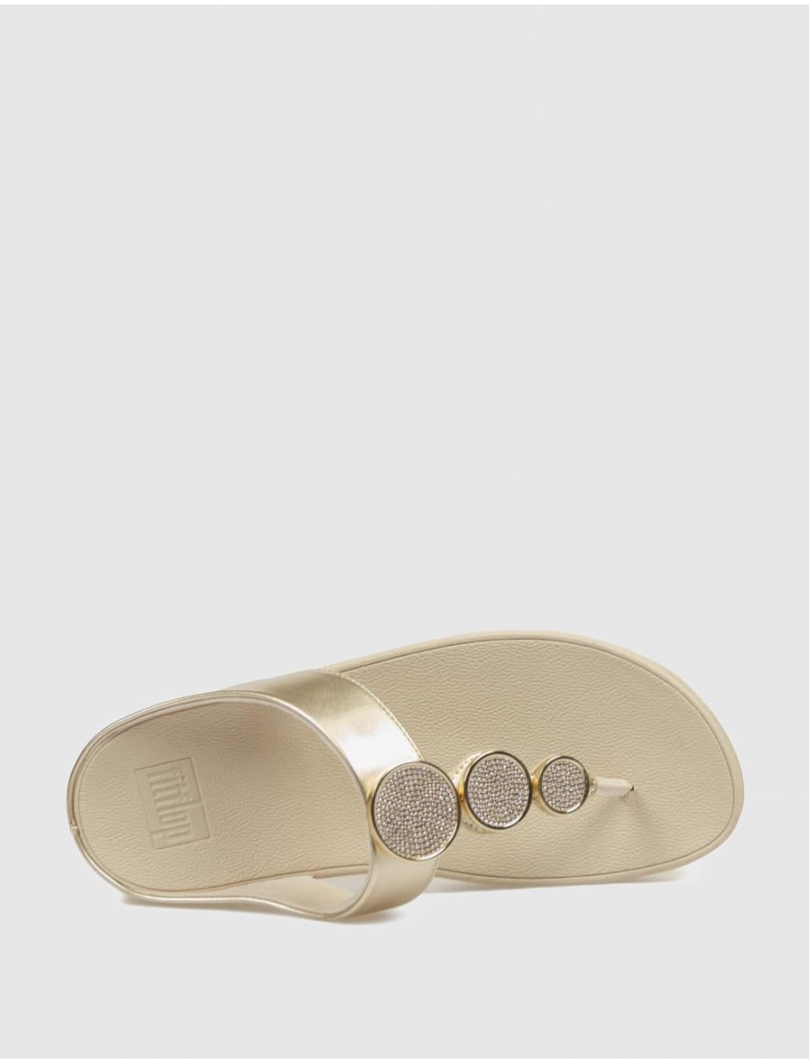 SANDALIA DE DEDO FITFLOP HALO BEAD CIRCLE PLATINO
