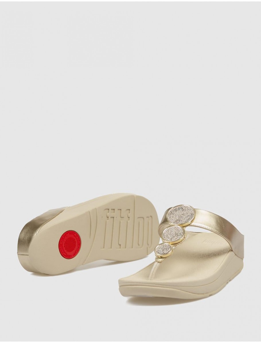 SANDALIA DE DEDO FITFLOP HALO BEAD CIRCLE PLATINO