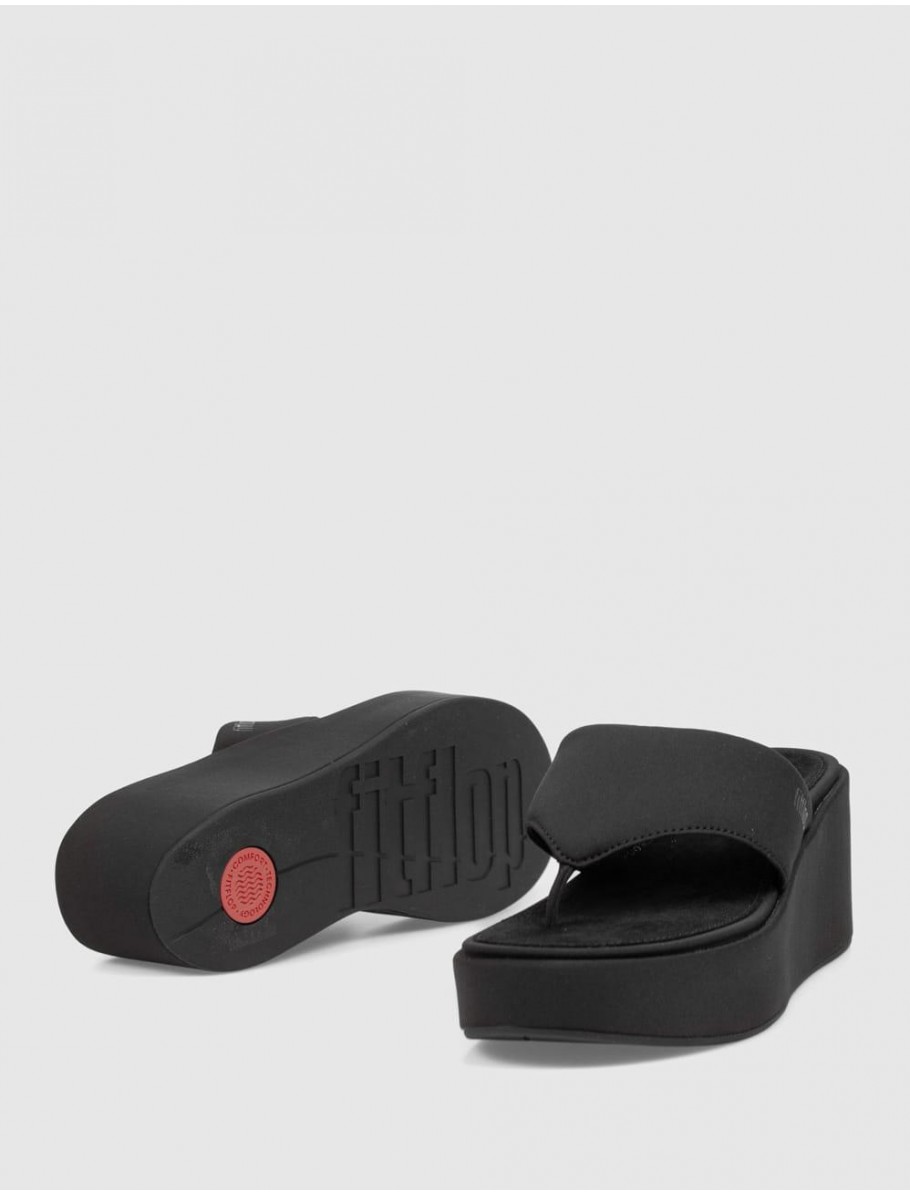 SANDALIA DE DEDO FITFLOP PLATFFORMS WEDGE NEGRO