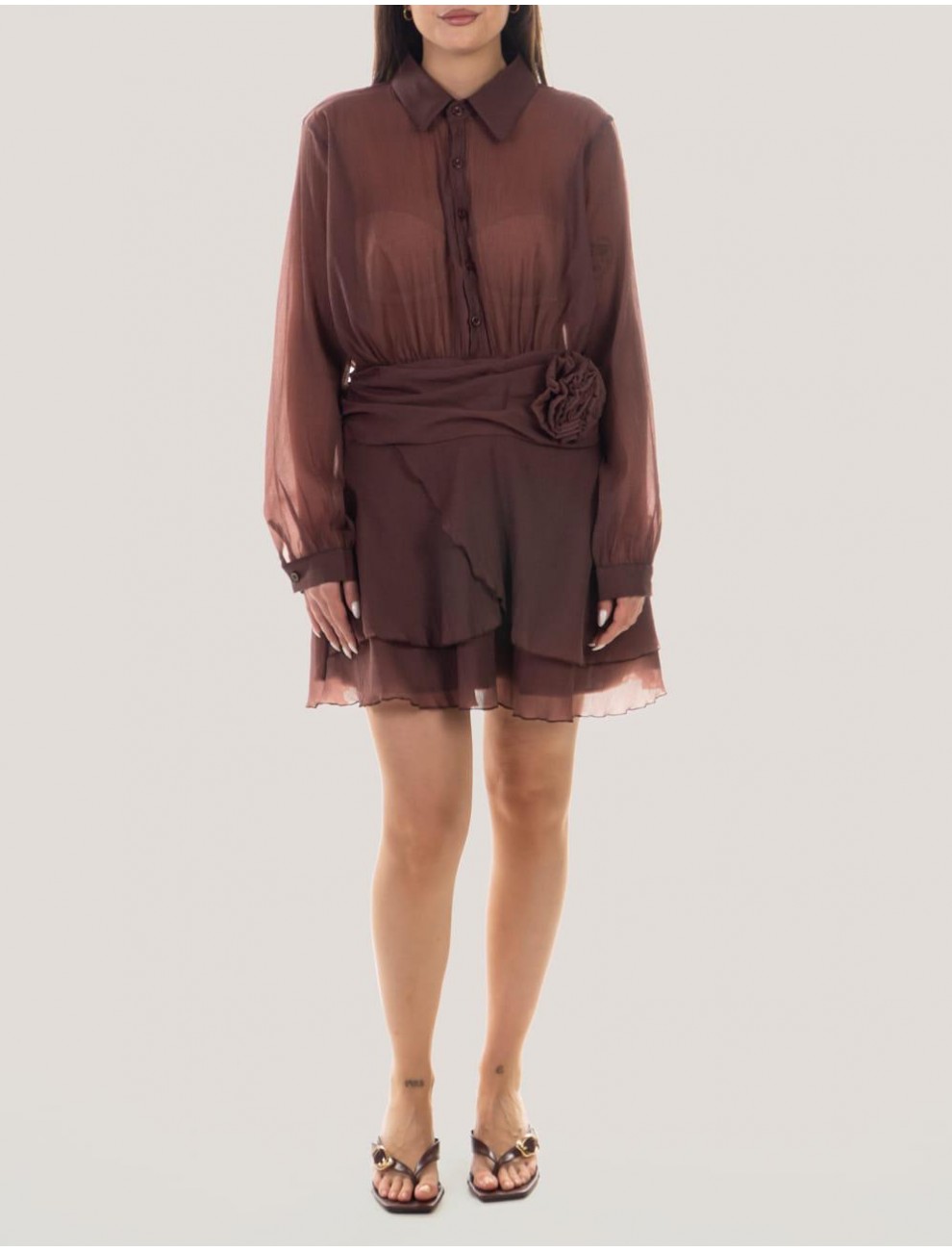 VESTIDO OBVIO OLMI MARRoN