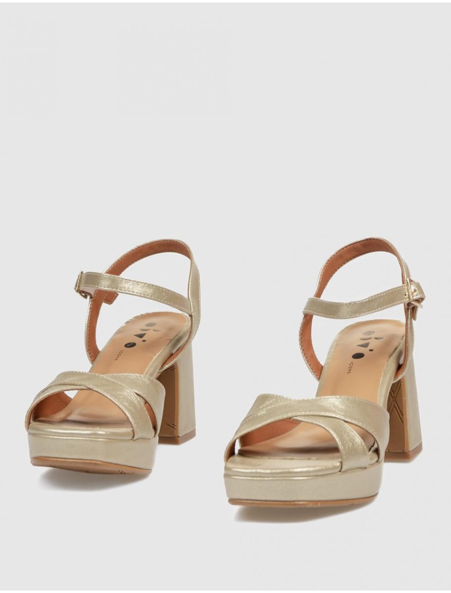 SANDALIA OBVIO SHOES DANAE PLATINO