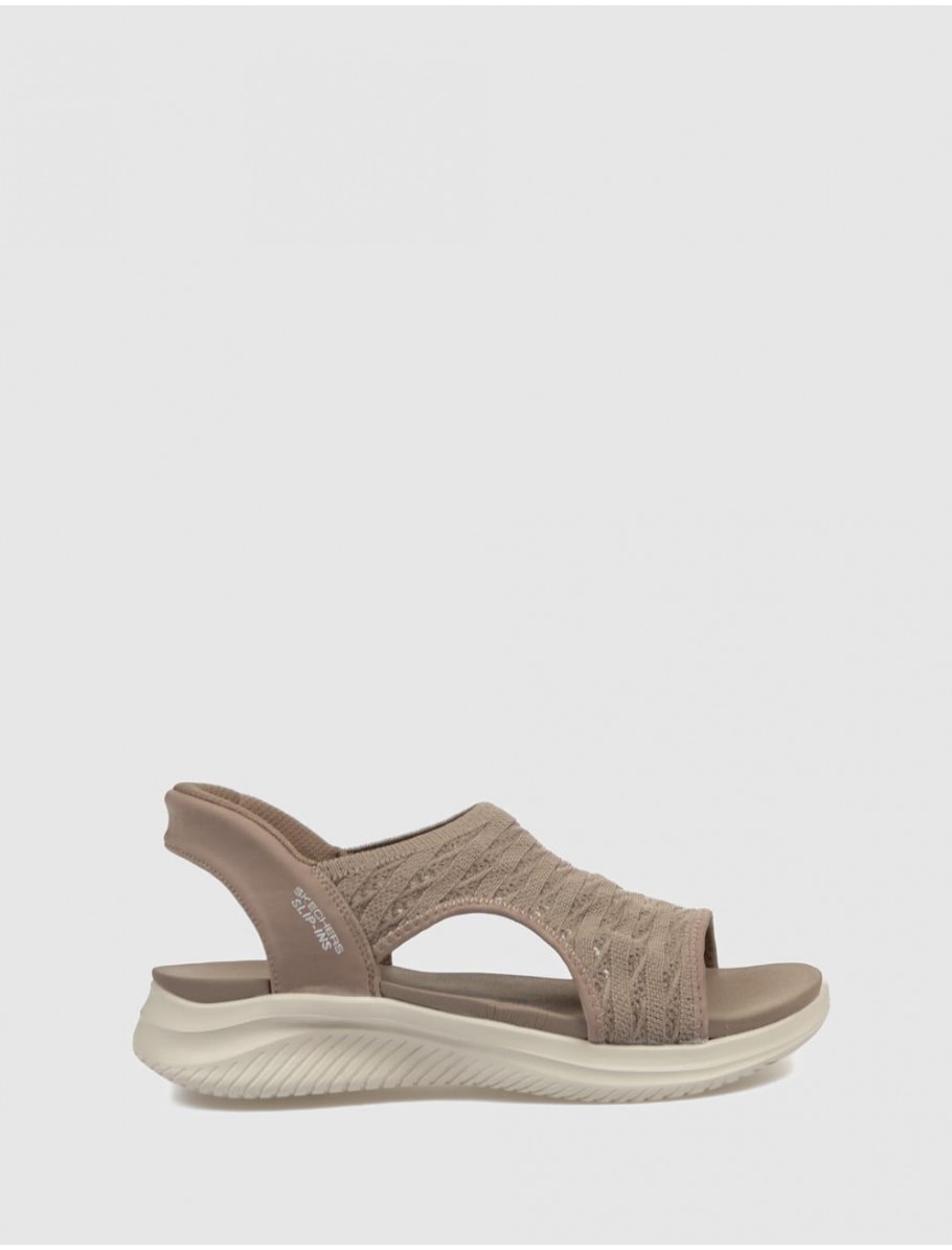SANDALIA SKECHERS SLIP INS ULTRA FLEX 30 SUN TAUPE
