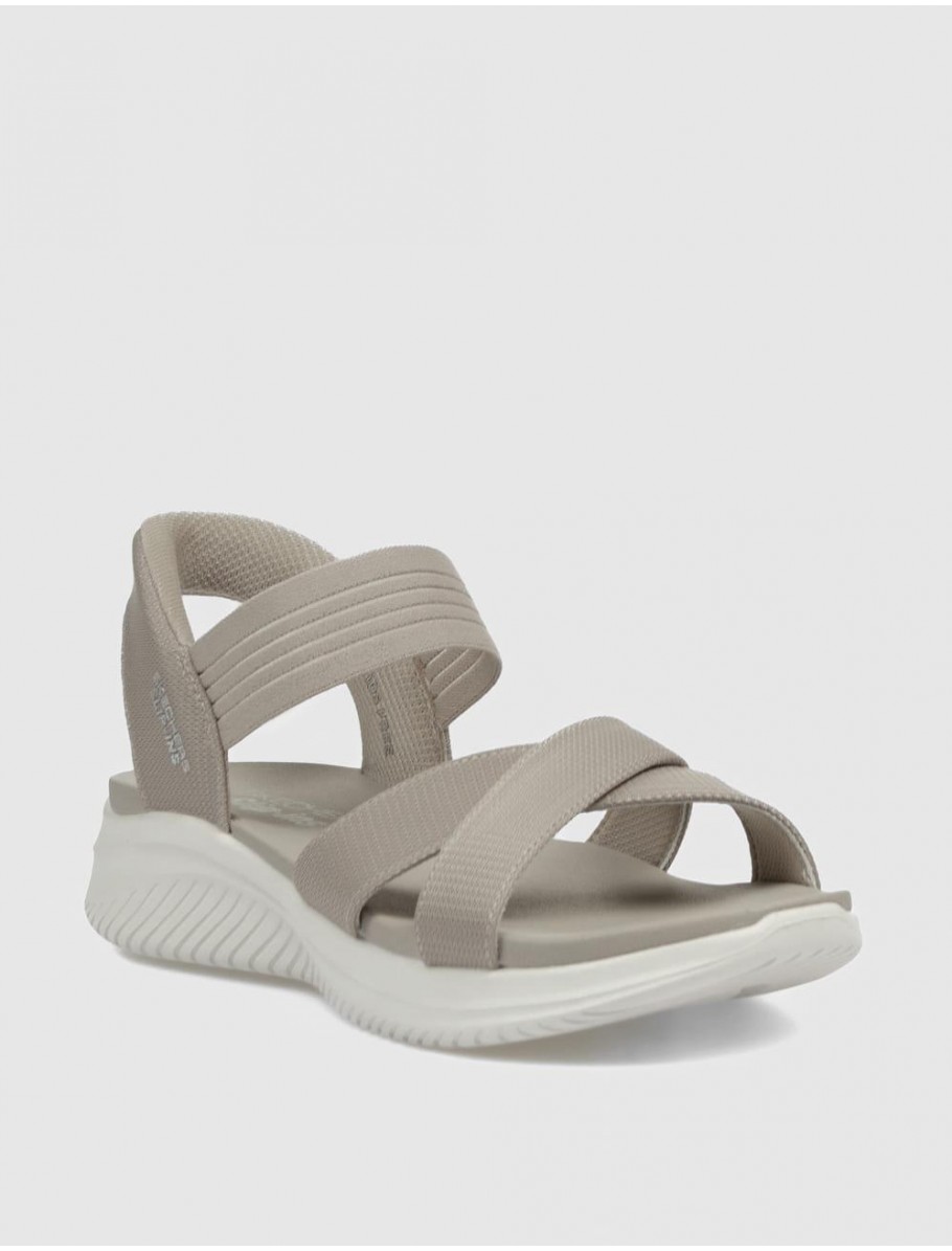 SANDALIA SKECHERS SLIP INS ULTRA FLEX 30 NEVE TAUPE