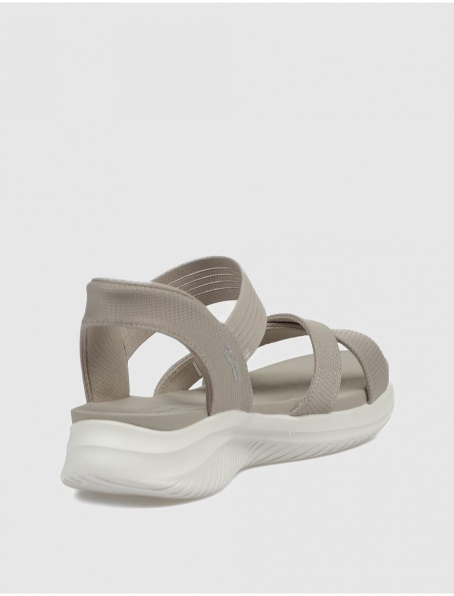 SANDALIA SKECHERS SLIP INS ULTRA FLEX 30 NEVE TAUPE