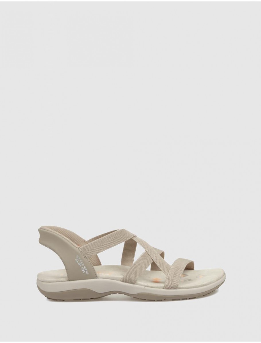 SANDALIA SKECHERS REGGAE SLIM STRETC TAUPE