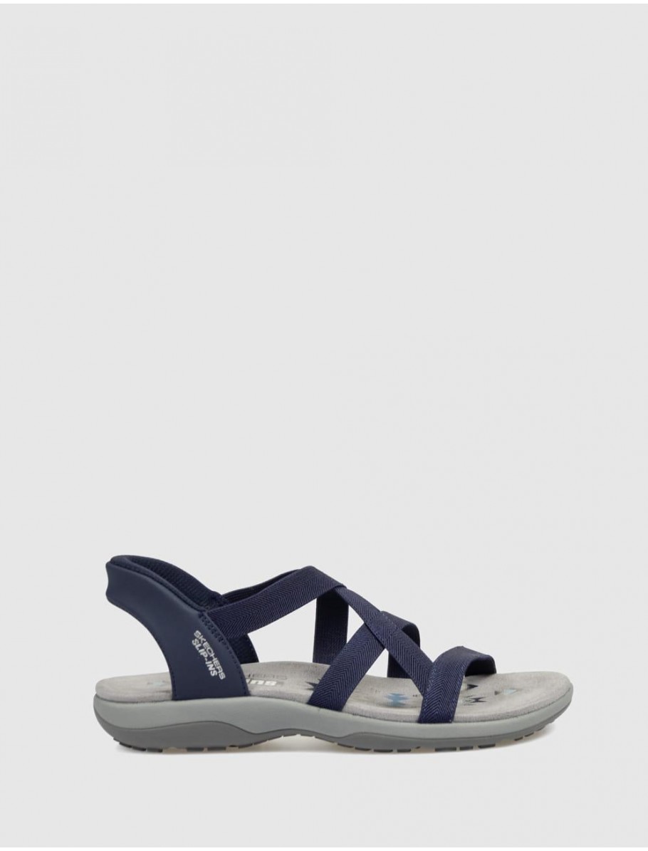 SANDALIA SKECHERS REGGAE SLIM STRETC MARINO