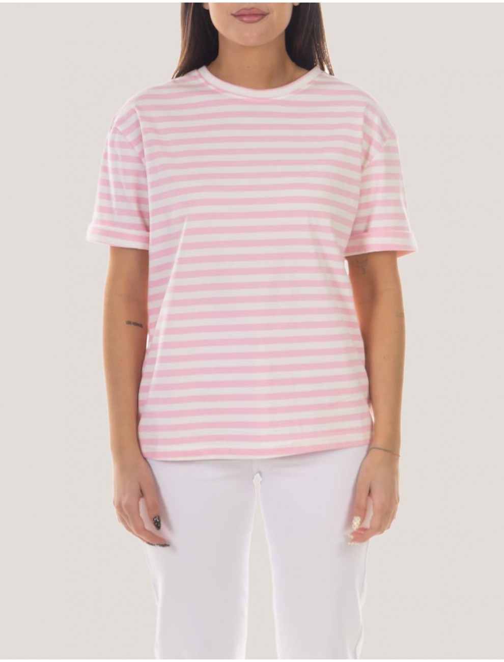 CAMISETA OBVIO NOLENE ROSA BLANCO