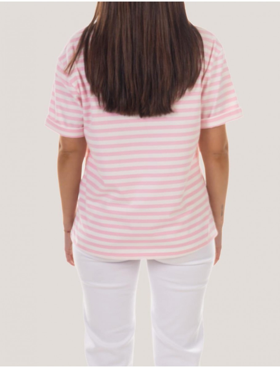 CAMISETA OBVIO NOLENE ROSA BLANCO