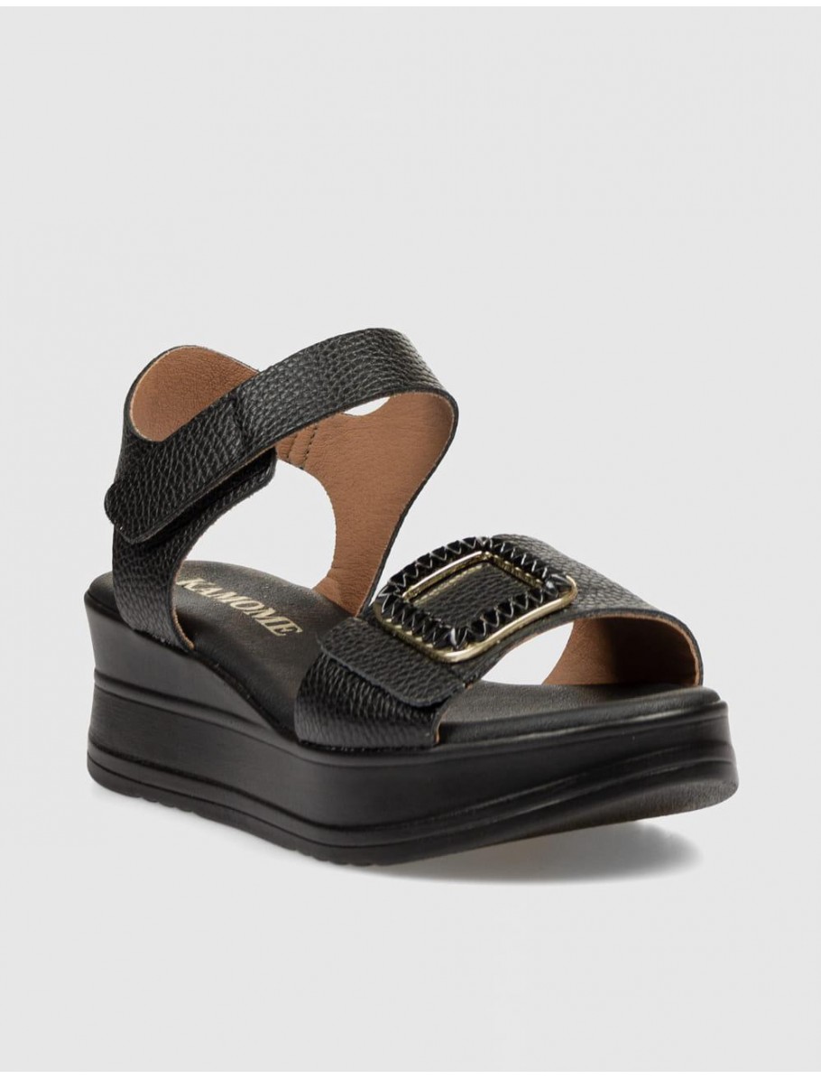 SANDALIA KAMOME TOVAR NEGRO