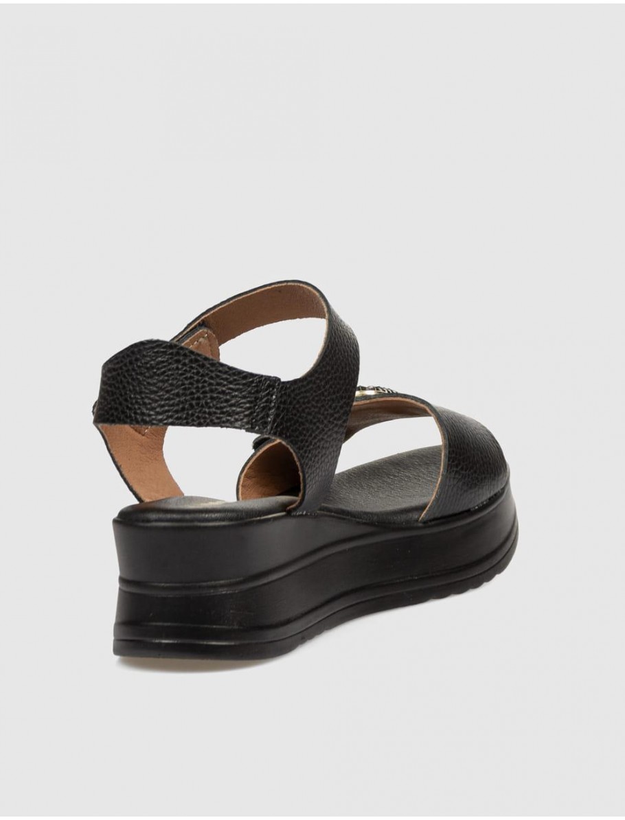 SANDALIA KAMOME TOVAR NEGRO