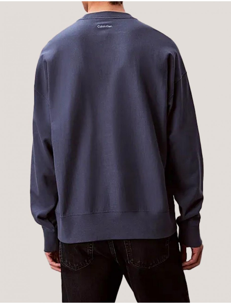 SUDADERA CALVIN KLEIN LS PREMIUM TERRY CALVIN COLLEGIA MARINO