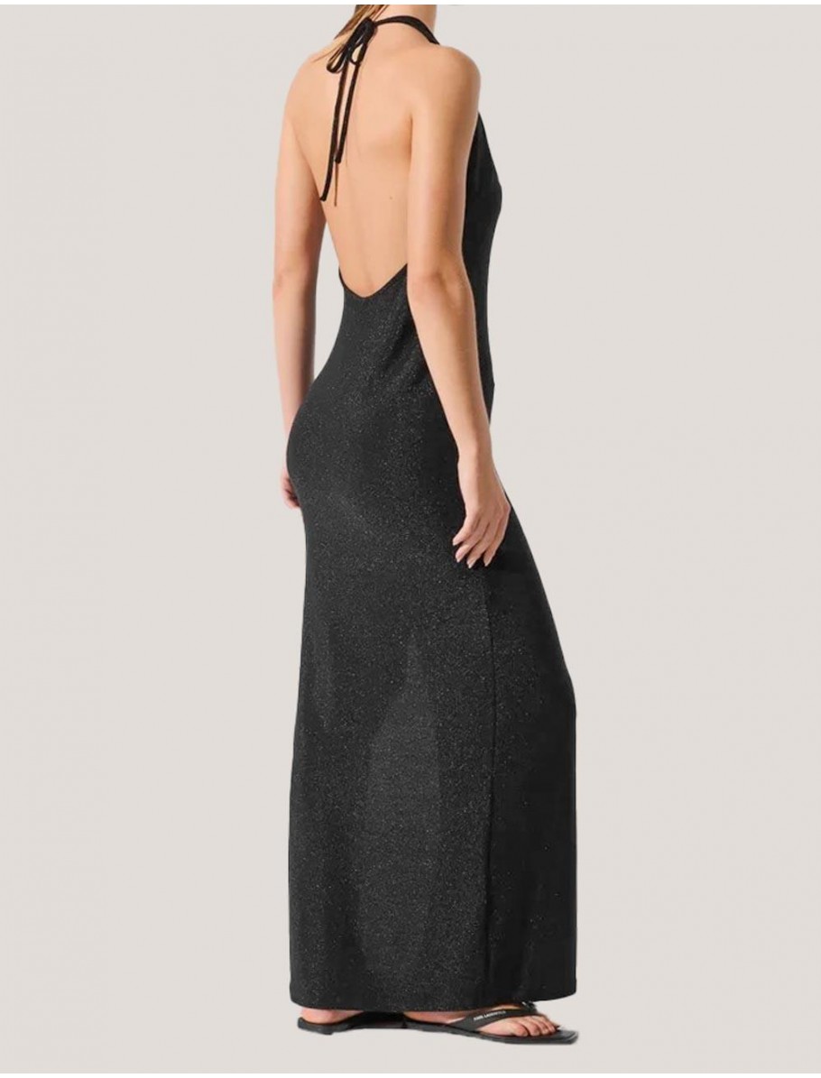 VESTIDO KARL LAGERFED SIGNATURE LUREX BEACH NEGRO