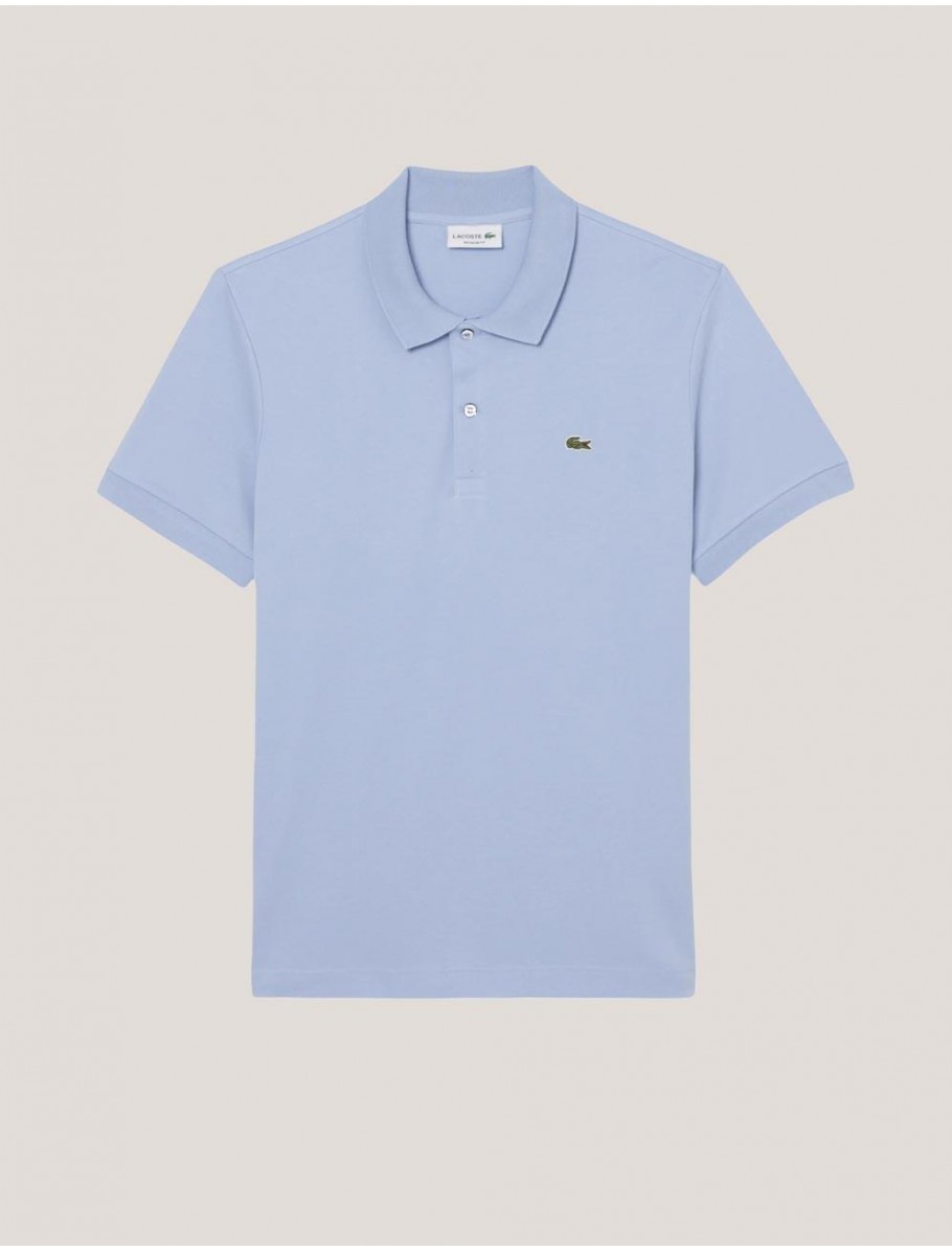 POLO LACOSTE SHORT SLEEVED RIBBED AZUL