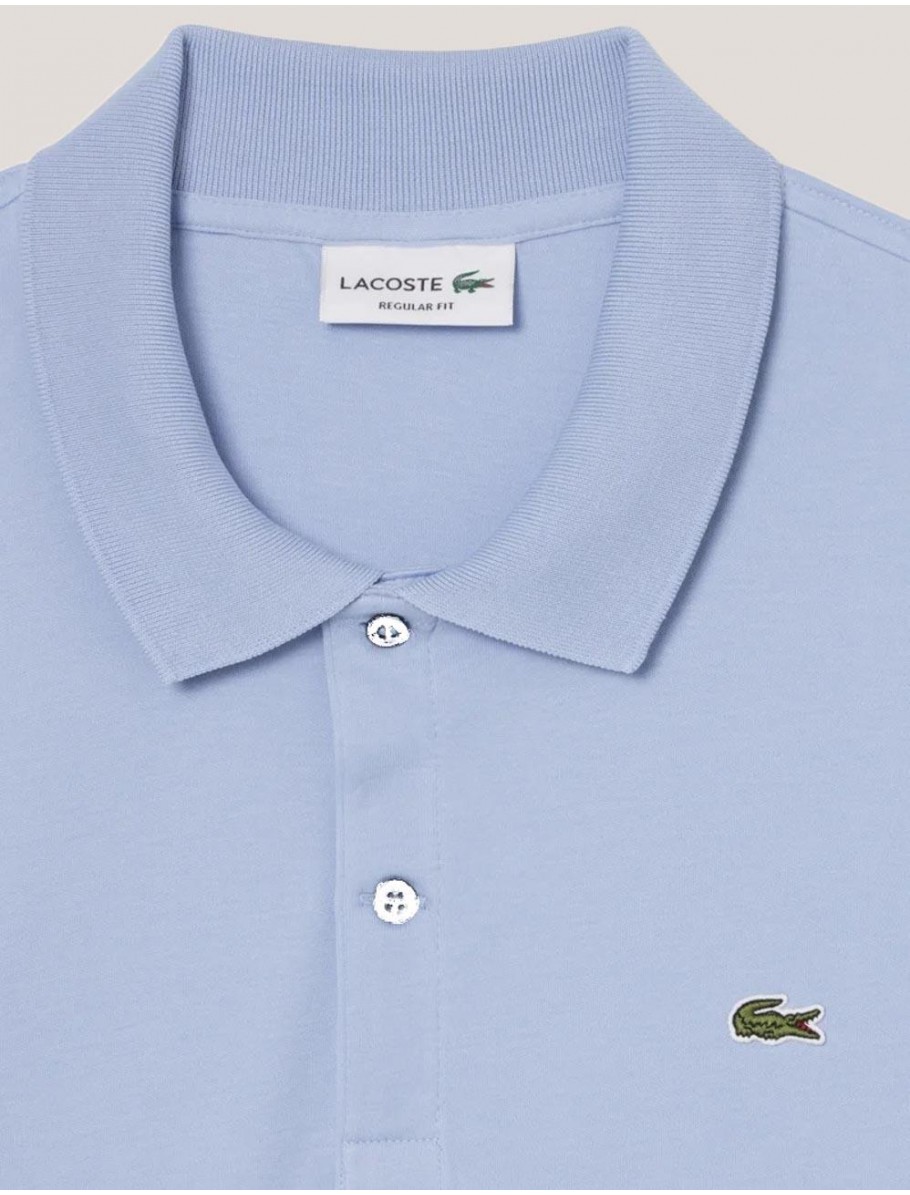 POLO LACOSTE SHORT SLEEVED RIBBED AZUL
