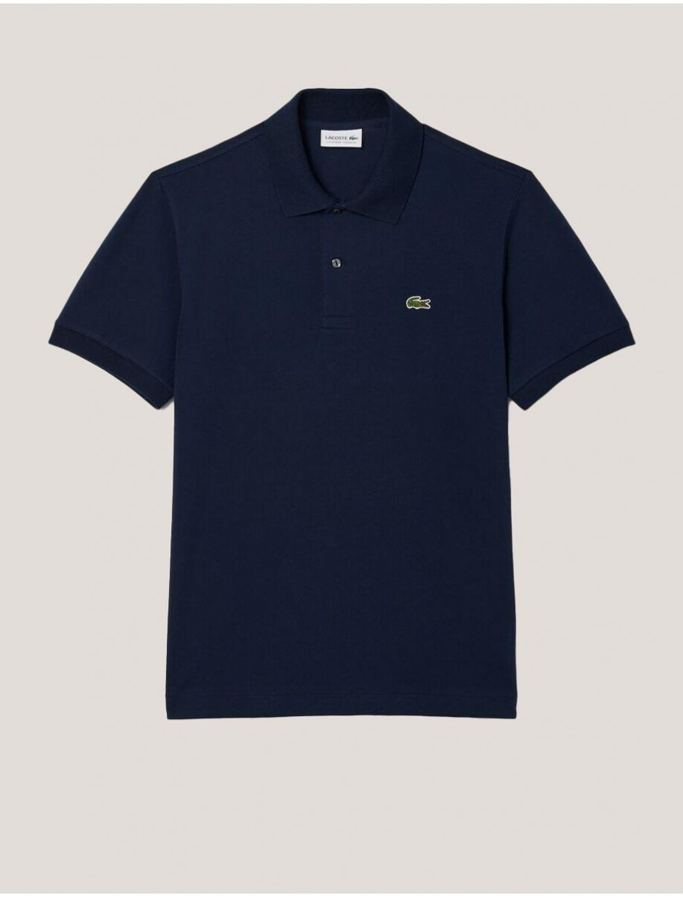 POLO LACOSTE SHORT SLEEVED RIBBED MARINO