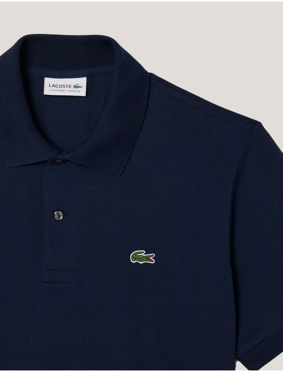 POLO LACOSTE SHORT SLEEVED RIBBED MARINO