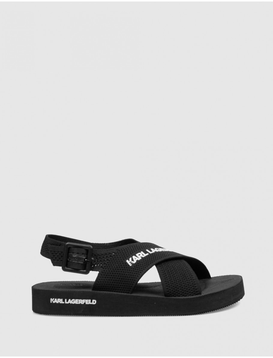 CHANCLA KARL LAGERFELD ATLANTIK KROSS STRAP SANDAL NEGRO