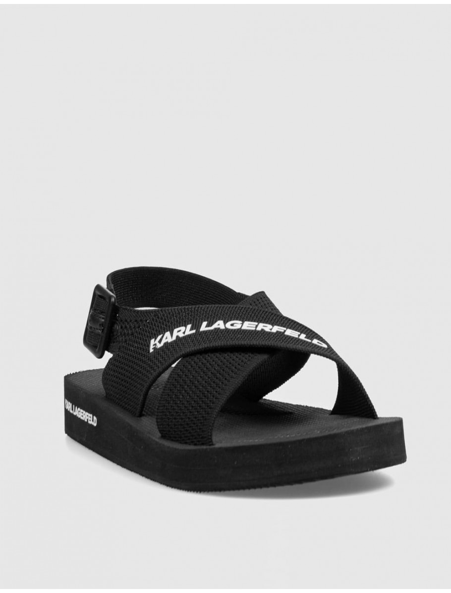 CHANCLA KARL LAGERFELD ATLANTIK KROSS STRAP SANDAL NEGRO