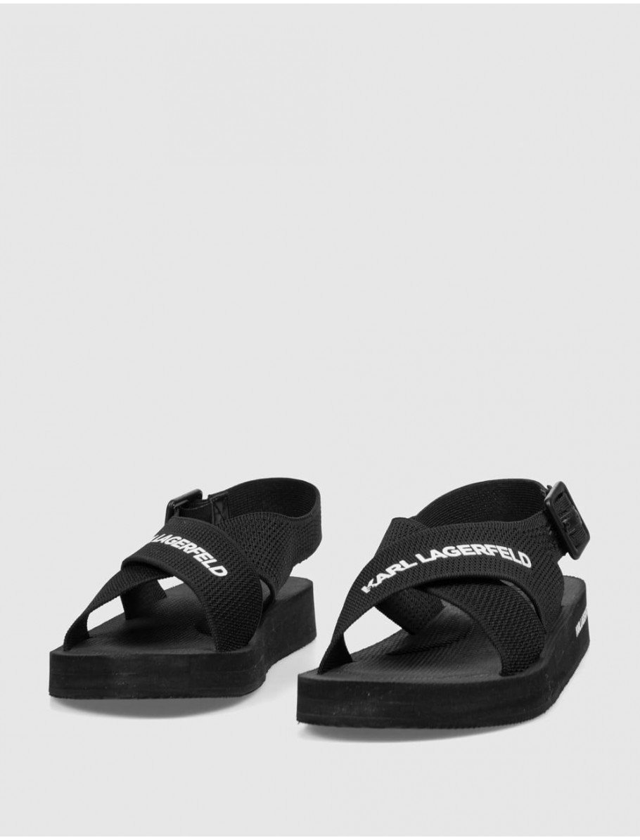 CHANCLA KARL LAGERFELD ATLANTIK KROSS STRAP SANDAL NEGRO
