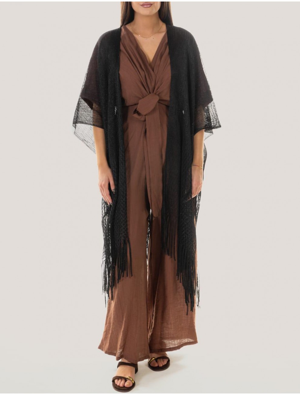 PONCHO LIUJO BOLSOS PONCHO RETE LUNGO NEGRO