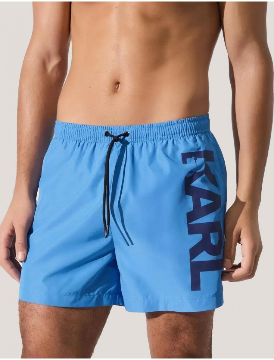 BANADOR KARL LAGERFED KARL LOGO SHORT BOARDSHORTS AZUL