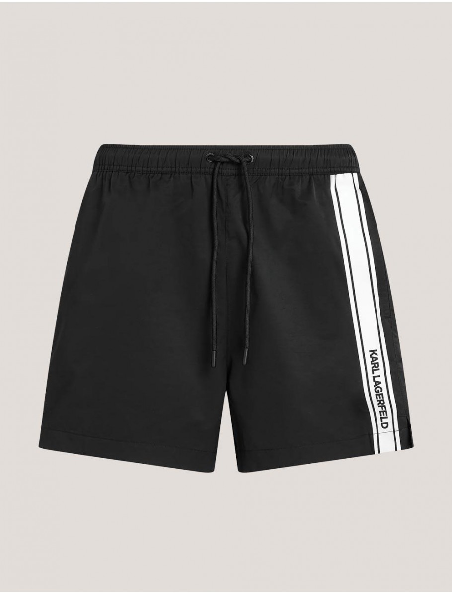 BANADOR KARL LAGERFED ELONGATED LOGO BOARDSHORTS NEGRO