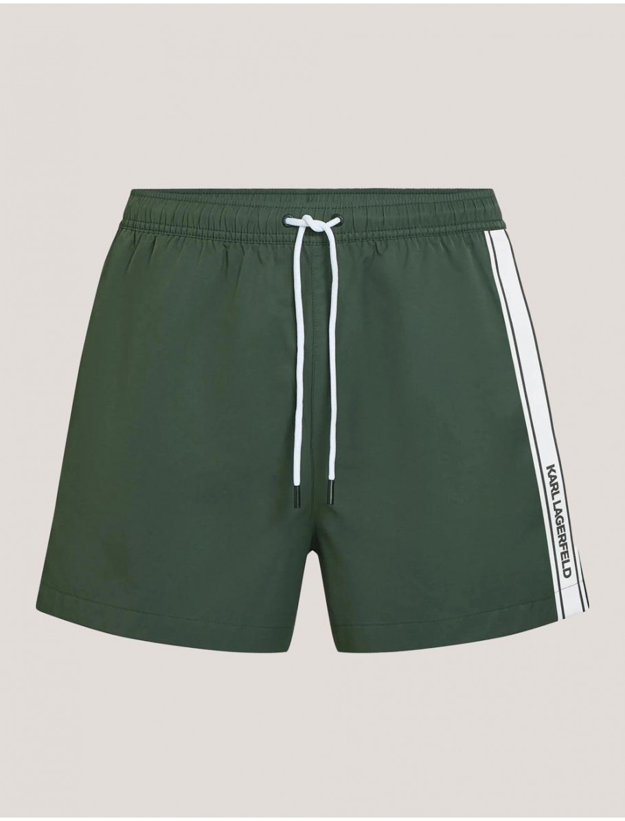 BANADOR KARL LAGERFED ELONGATED LOGO BOARDSHORTS VERDE