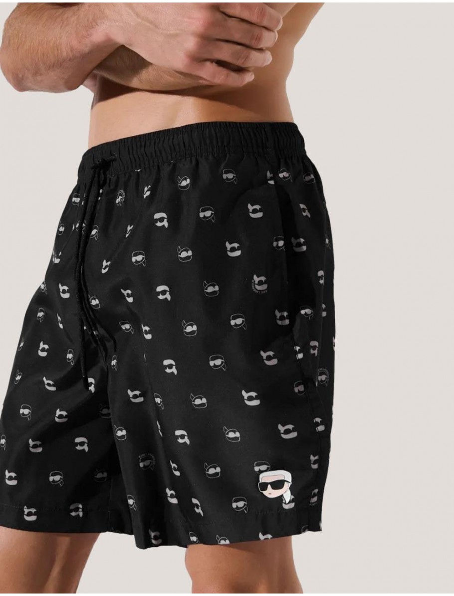 BANADOR KARL LAGERFED IKON DOT AOP MED BOARDSHORTS NEGRO