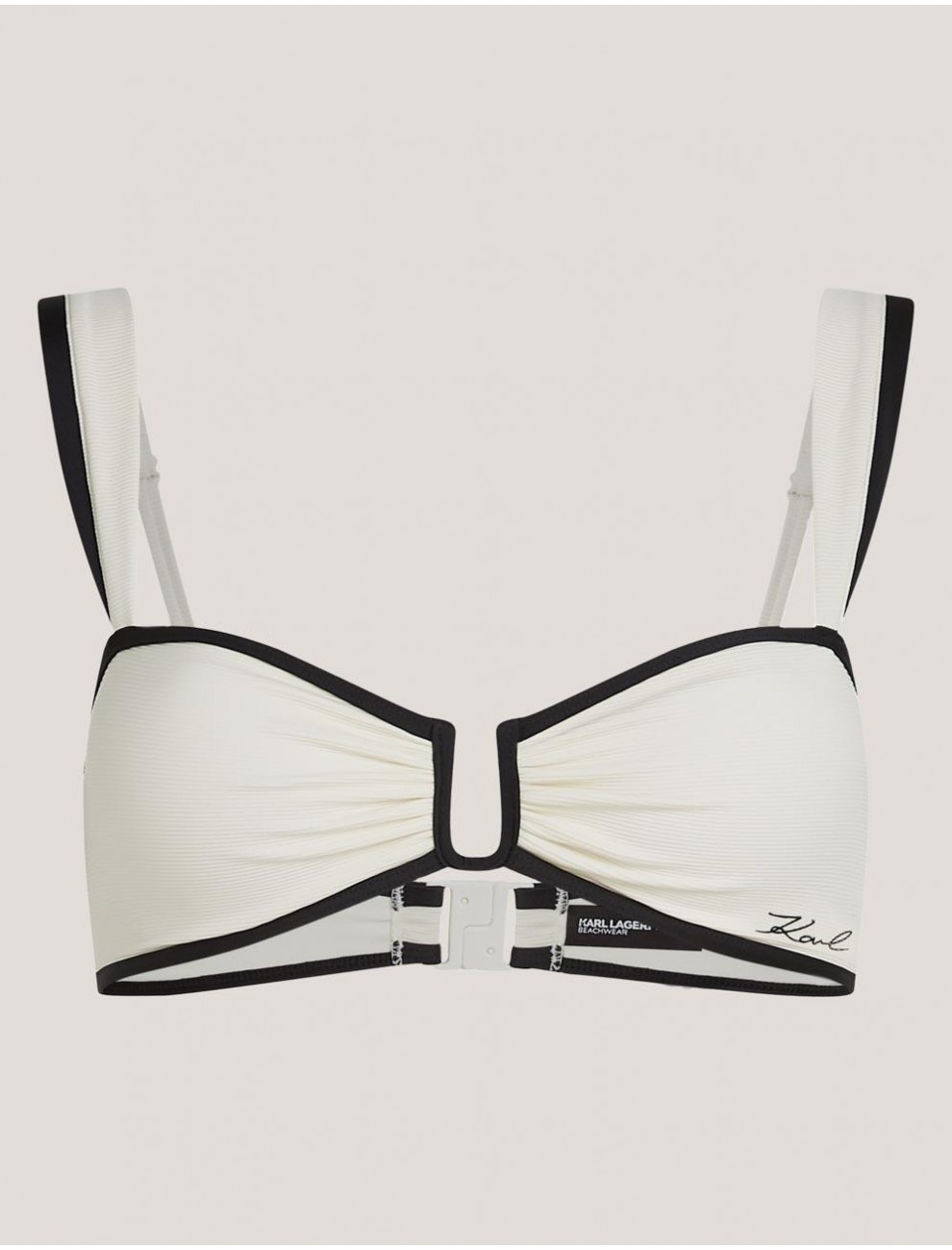 TOP KARL LAGERFED SIGNATURE BANDEAU BIKINI TOP BEIG