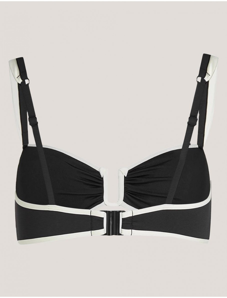 TOP KARL LAGERFED SIGNATURE BANDEAU BIKINI TOP NEGRO