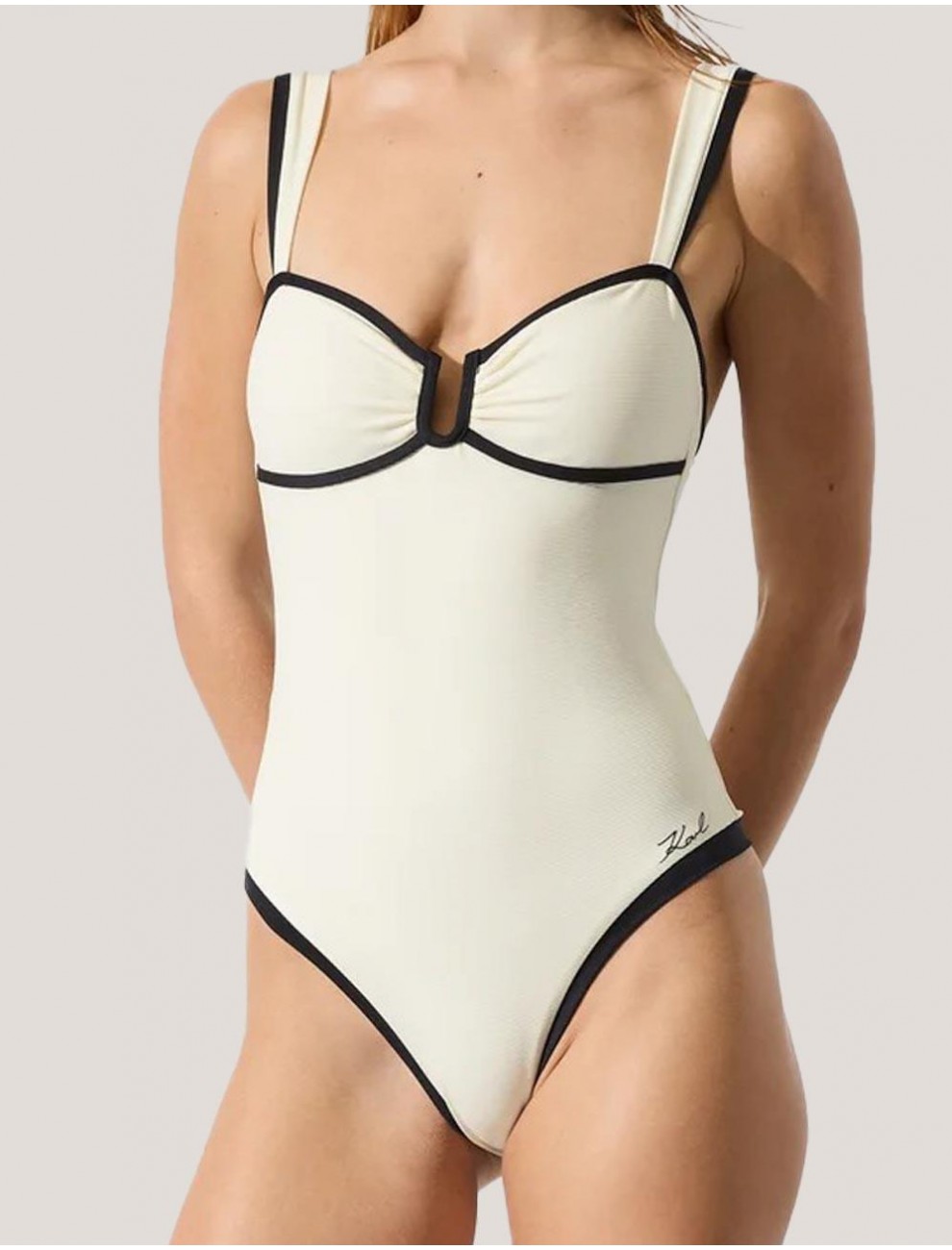 BANADOR KARL LAGERFED CHEEKY SWIMSUIT BEIG