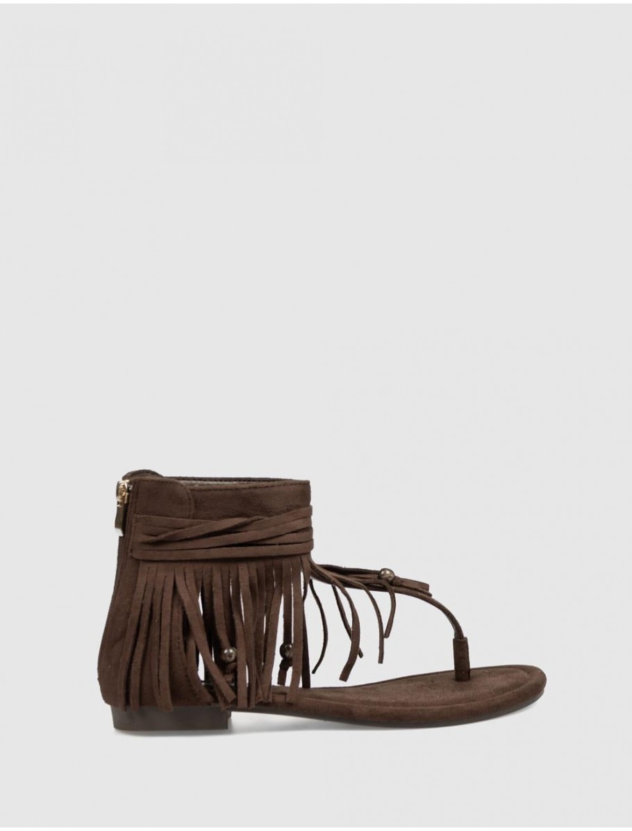 SANDALIA DE DEDO KAMOME TRENDS OREA MARRoN