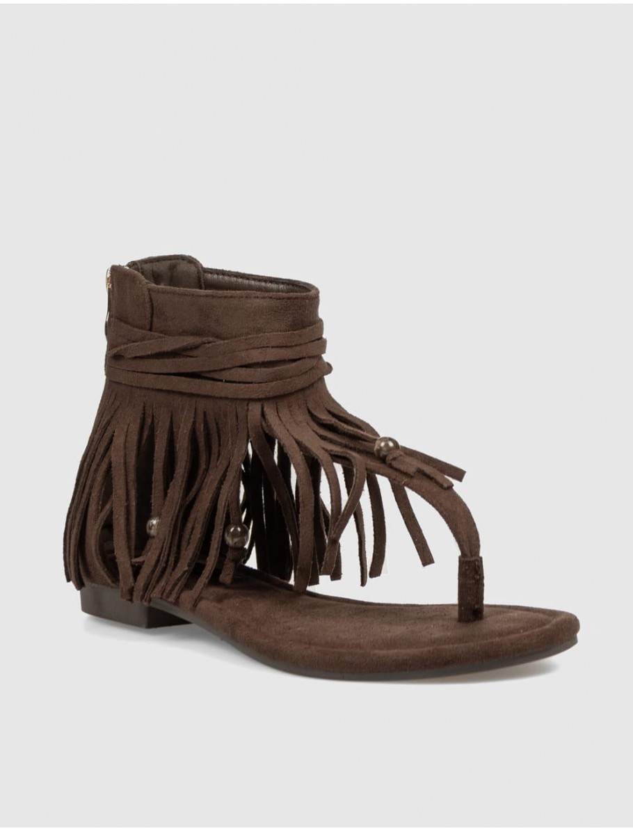SANDALIA DE DEDO KAMOME TRENDS OREA MARRoN