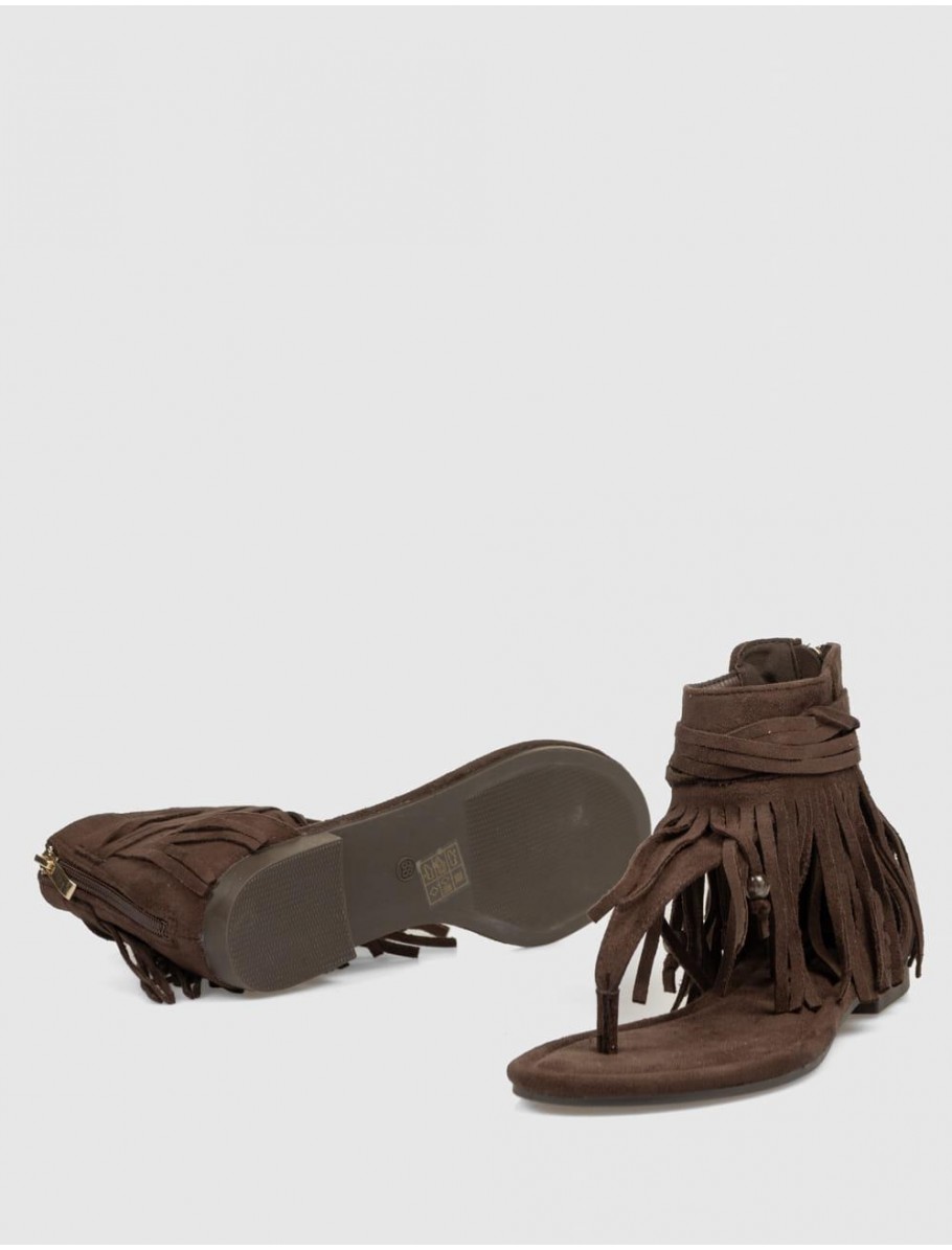 SANDALIA DE DEDO KAMOME TRENDS OREA MARRoN