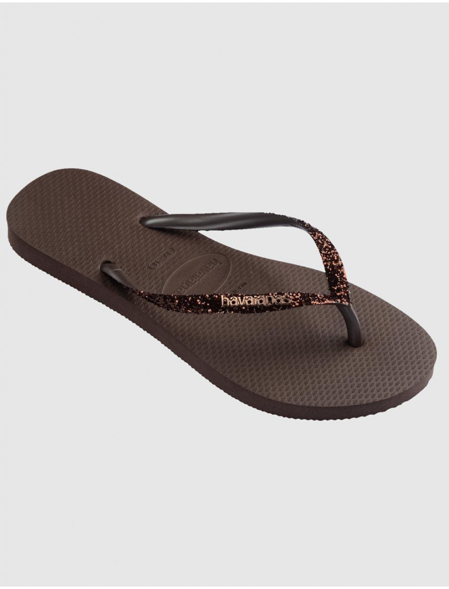 CHANCLA HAVAIANAS SLIM GLITTER II MARRoN
