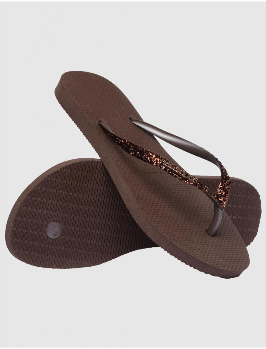 CHANCLA HAVAIANAS SLIM GLITTER II MARRoN