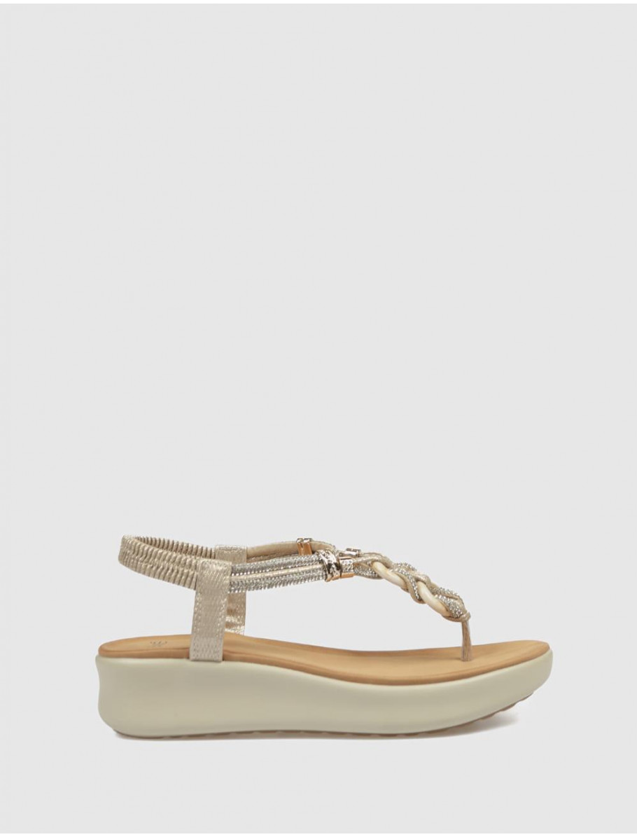 SANDALIA DE DEDO EXE BZX47685 3 PLATINO