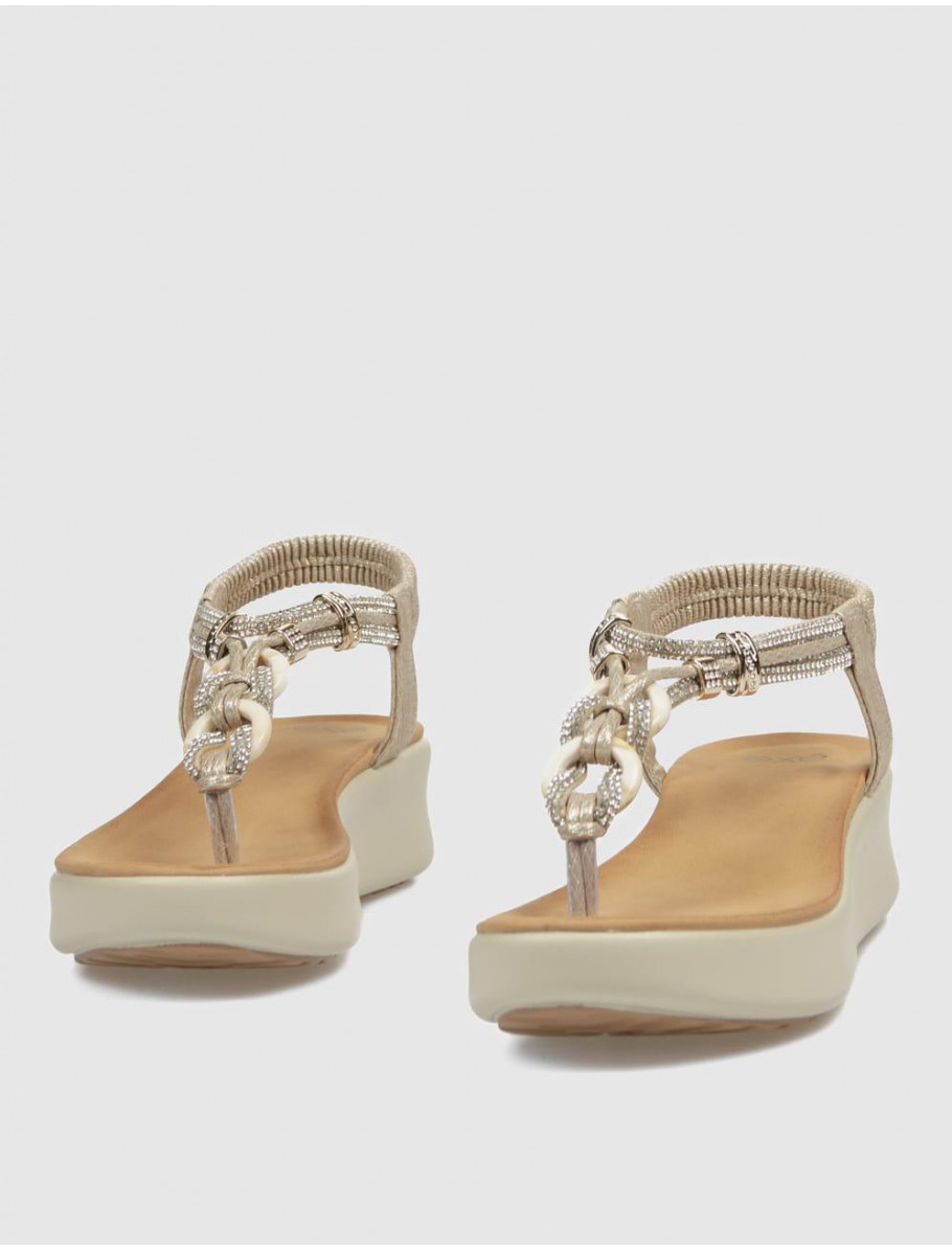 SANDALIA DE DEDO EXE BZX47685 3 PLATINO