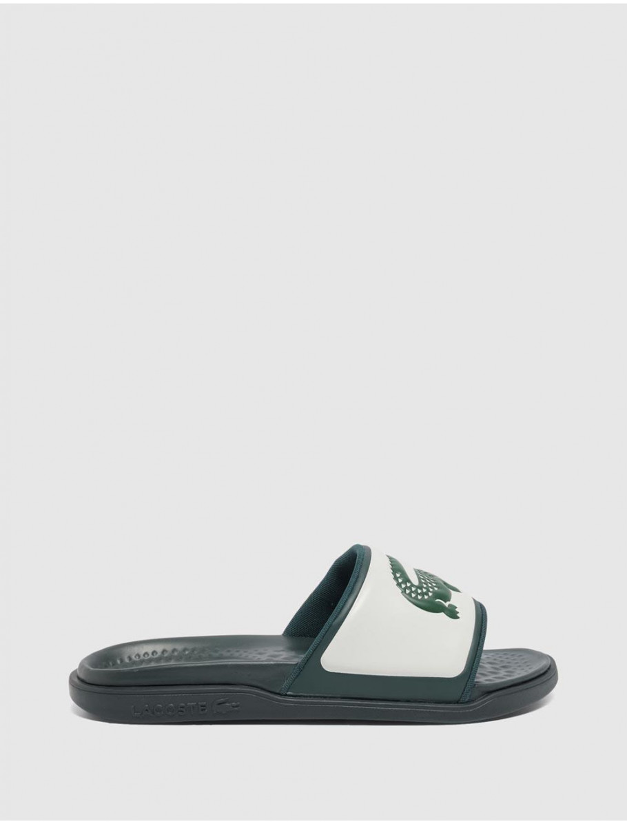 CHANCLA LACOSTE SERVE SLIDE DUAL BEIG