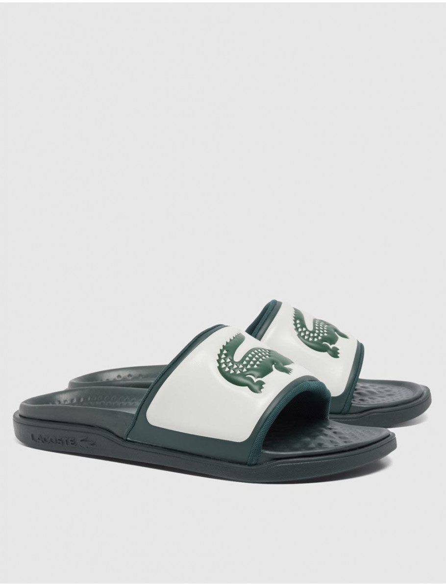 CHANCLA LACOSTE SERVE SLIDE DUAL BEIG