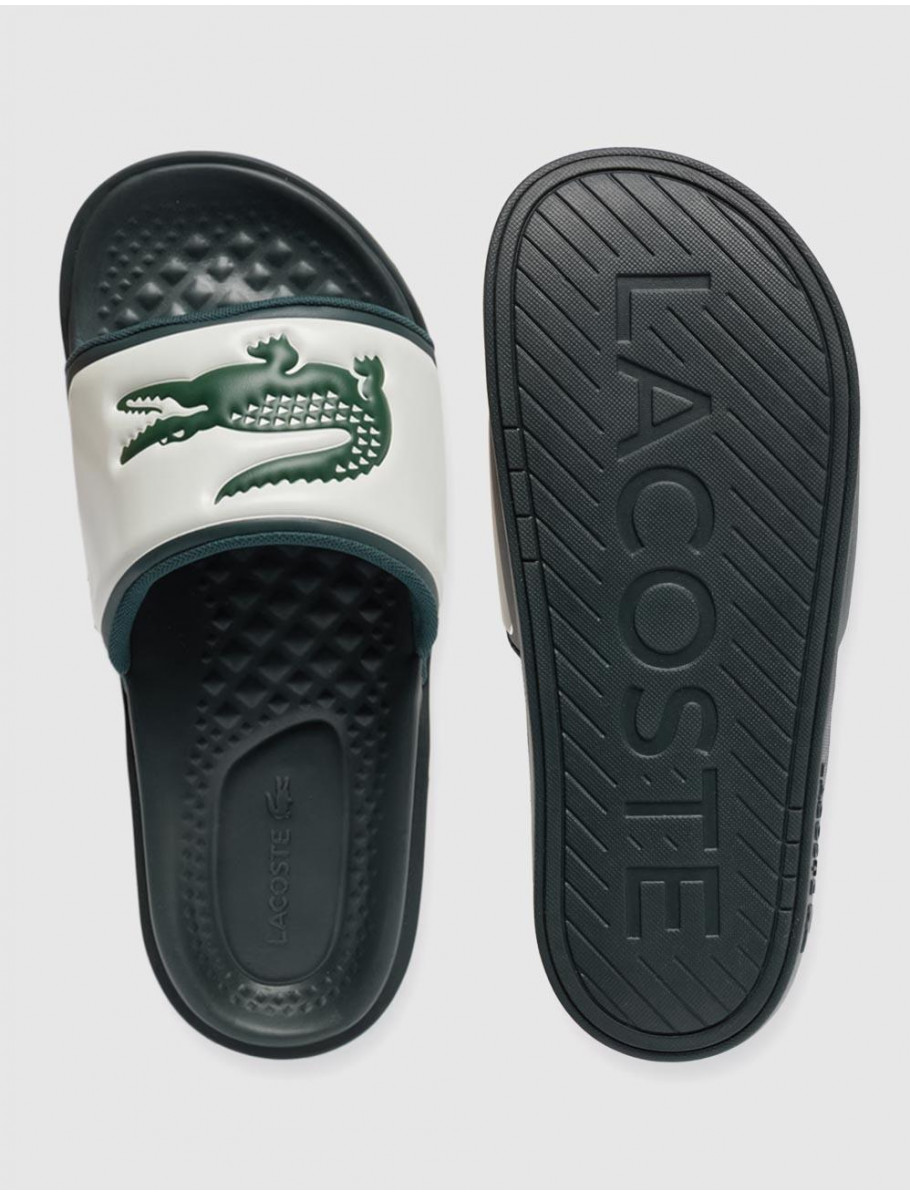 CHANCLA LACOSTE SERVE SLIDE DUAL BEIG